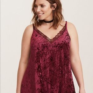Torrid Sexy crushed velvet lace trim blouse size 2X